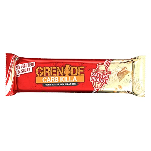 Grenade Carb Killa High Protein and Low Carb Barra Sabor White Chocolate Salted Peanut - 12 Unidades