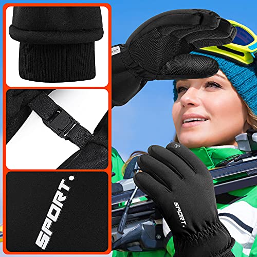 Guantes de invierno Guantes de pantalla táctil Guantes de clima frío a prueba de viento Guantes térmicos cálidos para correr ciclismo Actividades al aire libre para hombres y mujeres