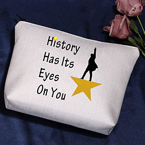 Hamilton Gift History Have Its Eyes On You Bolsas de cosméticos Broadway Regalo musical historiadores regalo historia profesor regalo historia fans Hamilton fans regalo, beige, Bolsa de aseo