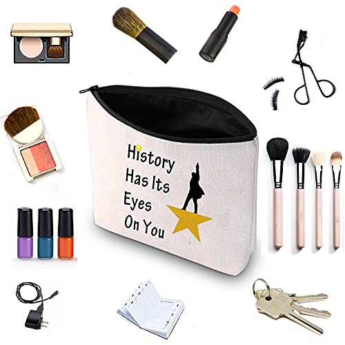 Hamilton Gift History Have Its Eyes On You Bolsas de cosméticos Broadway Regalo musical historiadores regalo historia profesor regalo historia fans Hamilton fans regalo, beige, Bolsa de aseo