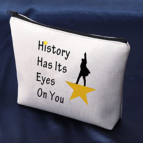 Hamilton Gift History Have Its Eyes On You Bolsas de cosméticos Broadway Regalo musical historiadores regalo historia profesor regalo historia fans Hamilton fans regalo, beige, Bolsa de aseo