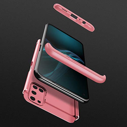 HAOTIAN Funda para OPPO A52/A72/A92 Funda, [Tacto Sedoso Mate] Premium Silicona Ligera Delgado PC + TPU Bumper Rubber Caso para OPPO A52/A72/A92 Case Cover, Oro Rosa