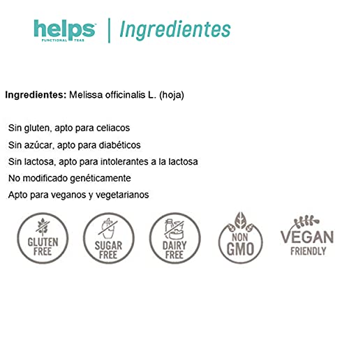 HELPS INFUSIONES - Infusión De Melisa A Granel. Mejora Digestiones Y Proporciona Relax. Bolsa Granel De 60 Gramos.