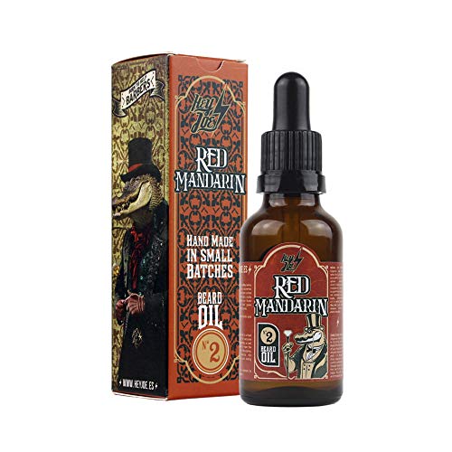 HEY JOE! - Beard Oil Nº 2 Red Mandarin| Aceite para la Barba Natural y Refrescante con Fragancia de Mandarina Roja - Nutrición para Barbas Fuertes y Saludables - Envase de 30 ml