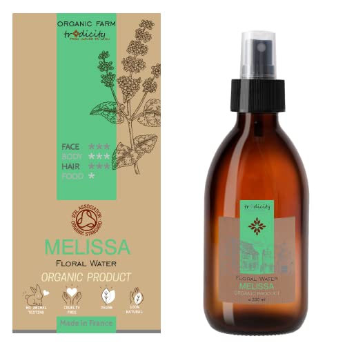 Hidrolato de Melisa Bio · Agua Floral de Melissa · Tónico facial, Hidratante Natural, Cosmética Natural, Ambientador Casero, Reposteria, Bruma Facial Hidratante · 250 ml