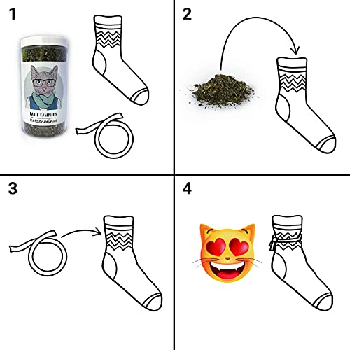 Hierba gatera (para Gatos/Catnip) Hace a su Gato Feliz. Paquete XXL de 60g Solo la Mejor Hierba gatera para su pequeño Amor (Seca y en pequeños Trazos).