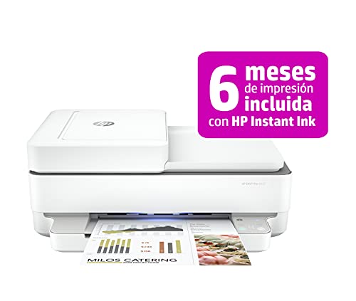 HP Envy Pro 6420 5SE45B, Impresora Multifunción Tinta A4, Color, Imprime, Escanea, Copia y Fax, Wi-Fi, USB 2.0, HP Smart App, Incluye 3 Meses del Servicio Instant Ink, Blanca