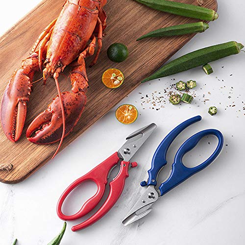 HPiano Juego de Tijeras de Cocina multifuncionales Tijeras Finas de Acero Inoxidable Tijeras de Tijeras para mariscos Tijeras de Uso doméstico Tijeras Multiusos para Carne Cangrejo de río Cangrejo