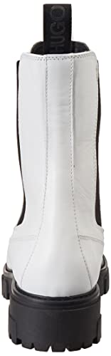 HUGO Axel Ch. Bootie-C, Botas Estilo Chelsea Mujer, White100, 38 EU