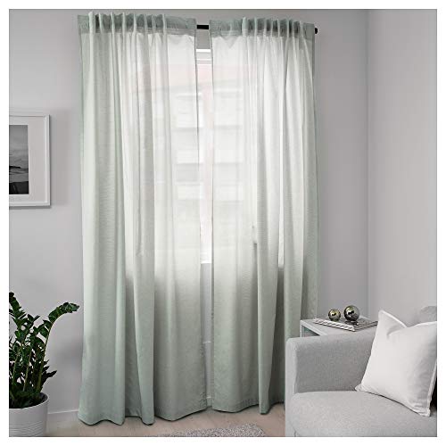 IKEA 504.173.17 Hannalill - Cortinas (1 par), Color Verde Claro