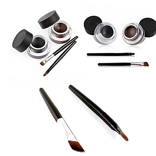 Inconpro Waterproof Delineador de Ojos en Gel Eyeliner Brocha para Maquillaje Y Plantillas para Maquillaje Negro y Marrón Pretty Eye Efecto Smudge Negro Brillo Crema Cosméticos