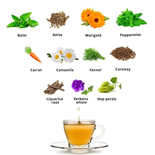 Infusión Digestiva de hierbas Gourmet con Manzanilla, Regaliz, Menta, Calendula, Anis, Hinojo, Melisa, Alcaravea - Vientre Plano - Detox 70 g