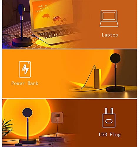 Intckwan Sunset - Lámpara de proyección, diseño de arcoíris con luz LED para salón, dormitorio, luz de pared, color para taking fotos Live Broadcast 5 V USB (unset)