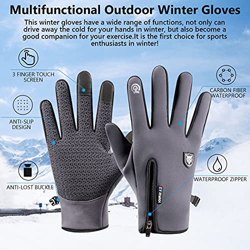 ISOI Guantes Moto Invierno Antideslizantes y Impermeable, Guantes Deporte Hombre Pantalla Táctil, Guantes Ciclismo Hombre y Mujer, Guantes Frio Ideal para Ciclismo, Senderismo y como Regalos Hombre