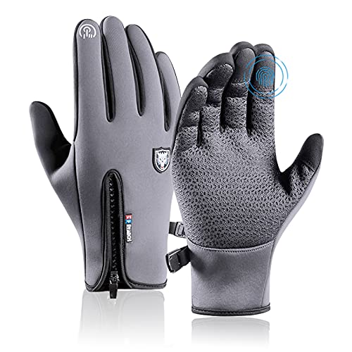 ISOI Guantes Moto Invierno Antideslizantes y Impermeable, Guantes Deporte Hombre Pantalla Táctil, Guantes Ciclismo Hombre y Mujer, Guantes Frio Ideal para Ciclismo, Senderismo y como Regalos Hombre