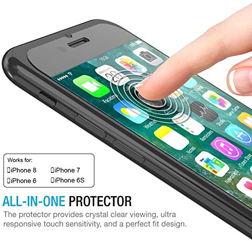 ivoler 4 Piezas Protector de Pantalla para iPhone SE 2020 / iPhone SE 2 / iPhone 8/7 / 6S / 6, Cristal Vidrio Templado Premium [9H Dureza] [Alta Definicion 0.3mm] [2.5D Round Edge] - Transparente