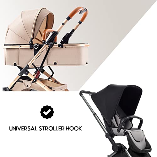 iZhuoKe Ganchos Carro Bebé,Pack de 2 Colgador Bolso Carrito Bebe,Mosqueton Carro Bebe,Ganchos Carritos de Bebé,para Sillita, Cochecito o Silla de Ruedas