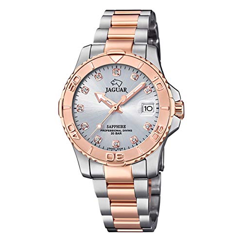 JAGUAR Reloj Modelo J871/3 de la colección Woman, Caja de 34 mm Gris con Correa Acero-Bronce para señora