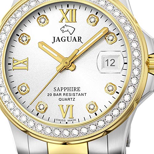 JAGUAR Reloj Modelo J893/1 de la colección Woman, Caja de 34,5 mm Plata con Correa de Acero Bicolor para señora