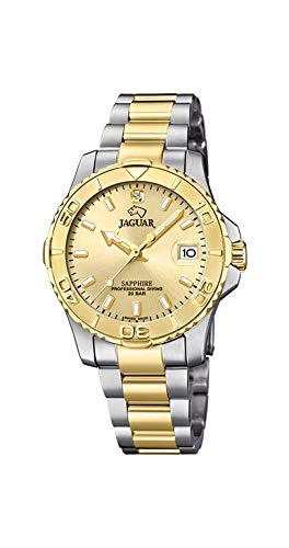 JAGUAR Reloj Modelo J896/2 de la colección Woman, Caja de 34 mm champan con Correa de Acero Bicolor para señora