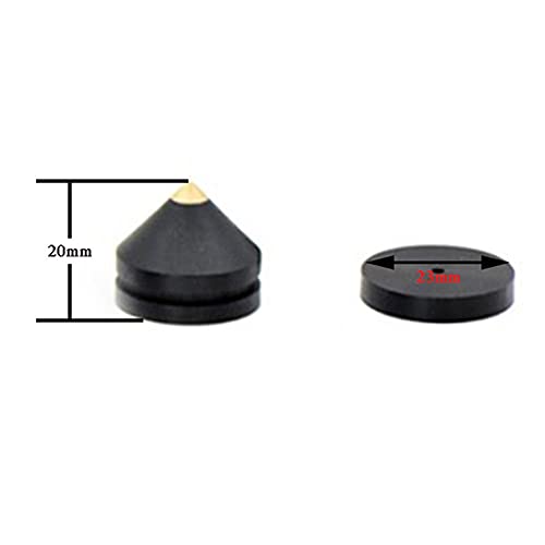 Jianghuayunchuanri Soporte de Almohadilla para pies Amplificador de Potencia de Altavoz de Cobre Que Absorbe Las espigas de los pies para Tocadiscos CD DAC Recorder (Color : Black, Size : One Size)