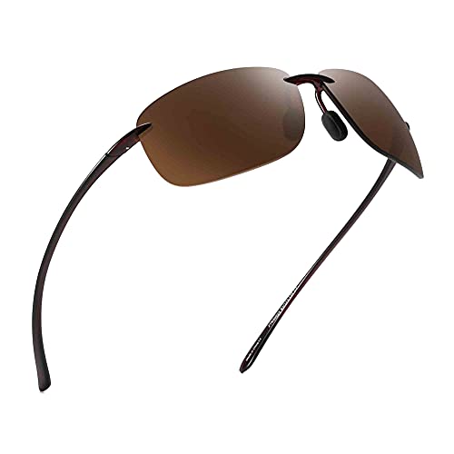 JIM HALO Deporte Gafas de Sol Para Hombre Mujer TR90 Sin Marco Borde Marco Irrompible Para Correr Pescar Béisbol Conducir Marrón