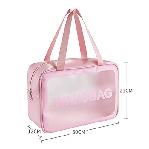 JINJUMEI Bolsa de Aseo Transparente Neceser, Bolsa Portátil de Maquillaje Cosméticos Organizador Impermeable de Viaje portátiles con Cremallera Bolsa de Viaje Impermeable