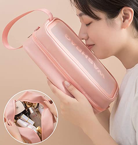 JINJUMEI Bolsa de Aseo Transparente Neceser, Bolsa Portátil de Maquillaje Cosméticos Organizador Impermeable de Viaje portátiles con Cremallera Bolsa de Viaje Impermeable