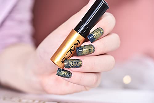 Juego de esmaltes de uñas de 4 colores Stamping polaco colorido metálico brillante Resplandecer pigmento para uñas uso dual pintura de detalle Diseño de uñas Herramienta de impresión de manicura