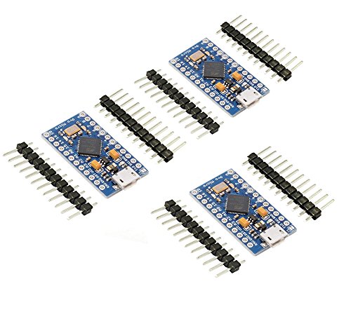 KeeYees Pro Micro ATmega32U4 5V 16MHz Micro USB Placa de Desarrollo Módulo Microcontrolador para Arduino IDE Leonardo Bootloader (3 Piezas)