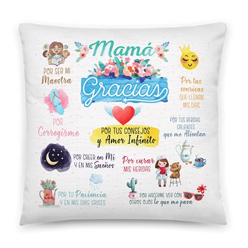 Kembilove Cojin Regalos día de la Madre – Regalos Originales para Mujeres – Cojines Originales con Frases Graciosas Mamá Gracias – Regalos Originales para cumpleaños