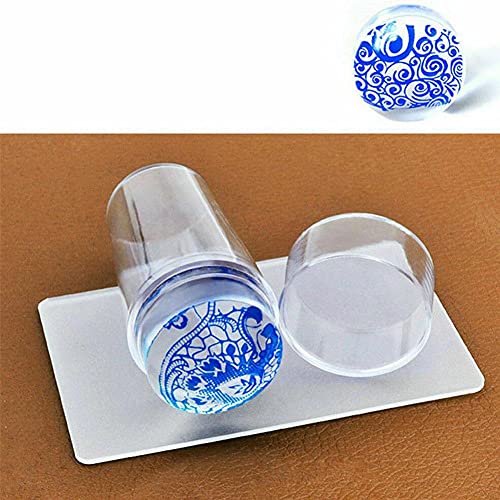 Kit estampado uñas silicona transparente raspador, estampado de gelatina silicona suave decoración uñas, plantilla transparente sellar uñas, herramientas manicura hacer uñas francesas rápidamente