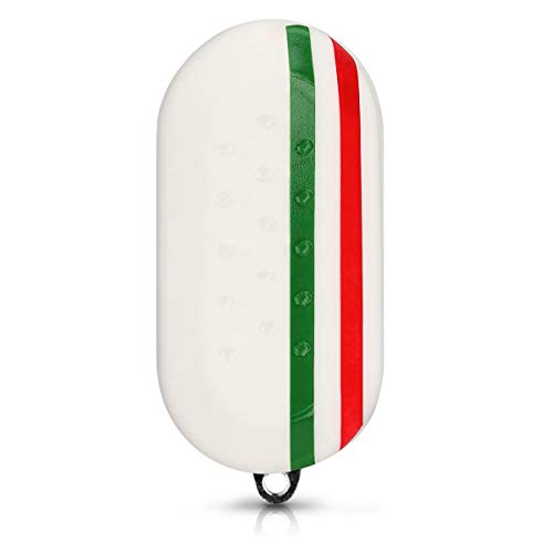 kwmobile Carcasa Compatible con Fiat Lancia Llave de Coche Plegable de 3 Botones - Funda Protectora de Silicona - Cover Flexible en Verde/Rojo/Blanco