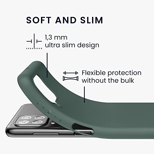 kwmobile Carcasa para Samsung Galaxy A22 4G - Funda para móvil en TPU Silicona - Protector Trasero en Verde Musgo