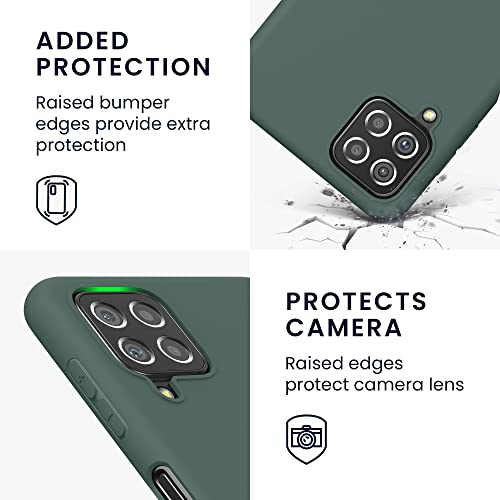 kwmobile Carcasa para Samsung Galaxy A22 4G - Funda para móvil en TPU Silicona - Protector Trasero en Verde Musgo