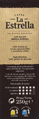 LA ESTRELLA Café Tostado Molido Mezcla 50/50 250g - 8 Paquetes