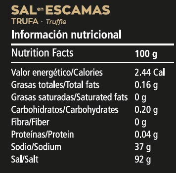 La Melguiza - Sal Marina en Escamas ideal como condimento para la cocina. (Trufa negra)