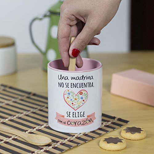 La mente es Maravillosa - Taza con Frase y Dibujo Divertido (Una Madrina no se Encuentra, se Elige con el corazón) Taza Regalo Madrina