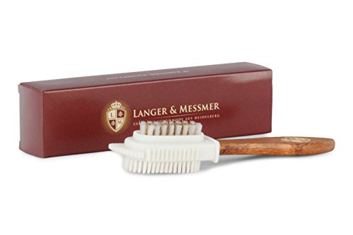 Langer & Messmer cepillo lavable para zapatos con cabezal de goma - el cepillo de gamuza para piel de ante (velours)