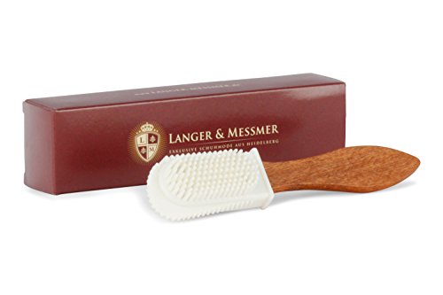 Langer & Messmer cepillo lavable para zapatos con cabezal de goma - el cepillo de gamuza para piel de ante (velours)