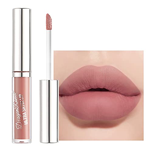 Lápiz Labial Brillante Nutre los Labios en Invierno, Pintalabios Permanente Mate para Mujer Maquillaje de Belleza Hidratante de Larga Duración Portátil