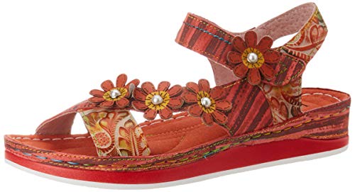 LAURA VITA Brcuelo 81, Sandalias con Punta Abierta Mujer, Rojo (Rouge Rouge), 39 EU