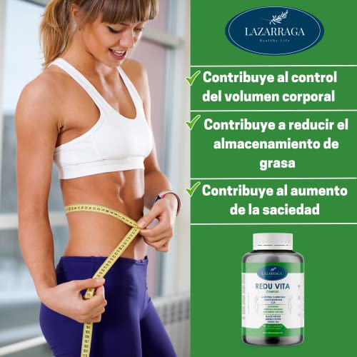 Lazarraga | Garcinia Cambogia + Glucomanano de Konjac + CLA Ácido Linoleico + Guaraná + Mango Africano + Cetona de Frambuesa | 90 Cápsulas Veganas