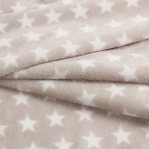 LeerKing 2 Paquetes Mantas para Bebés Polar Suave y Mullida lavable Confortable Cálida con Patrón de Manchas Estrellas para Niña y Niño 75 * 100CM, Gris & Blanco