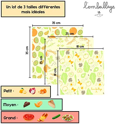 L'Embeillage®, el Bee wrap francés – Embalaje alimentario reutilizable – Fabricado en Francia, orgánico y 100% natural de cera de abeja