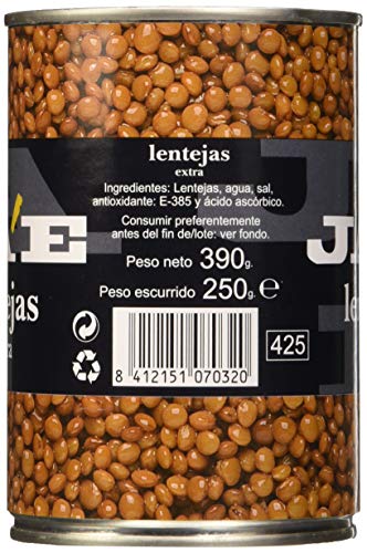 Lentejas Legumbre Cocida - Paquete de 6 x 250 gr