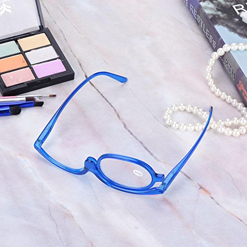 Lentes individuales Magnificar Gafas de maquillaje para ojos Gafas de maquillaje giratorias giratorias para mujeres Maquillaje(200-Azul)