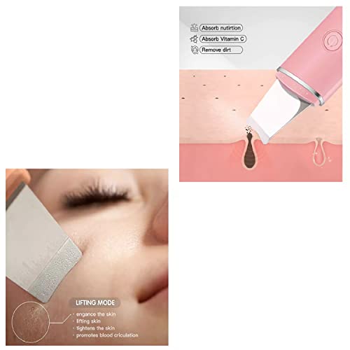 Limpiador Facial Eléctrico, Exfoliación de Cara, Peeling Facial 4 Modos para Limpiar los Poros y Cuidar la Piel, USB Recargable, Ideal para Acné (Rosa)