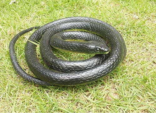 Liuer 130cm Serpiente Realista,Serpiente Goma Suave Juguete De Inicio Jardin Truco Broma De Halloween Prop,Serpiente Falso Simulado del Mundo Zoológico Mantienen los Pájaros Alejados