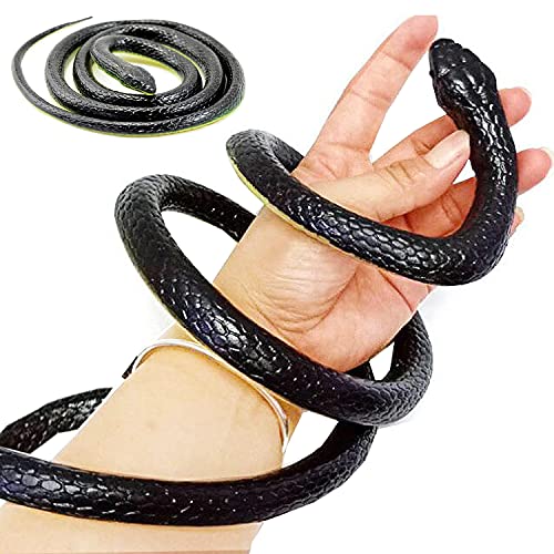 Liuer 130cm Serpiente Realista,Serpiente Goma Suave Juguete De Inicio Jardin Truco Broma De Halloween Prop,Serpiente Falso Simulado del Mundo Zoológico Mantienen los Pájaros Alejados